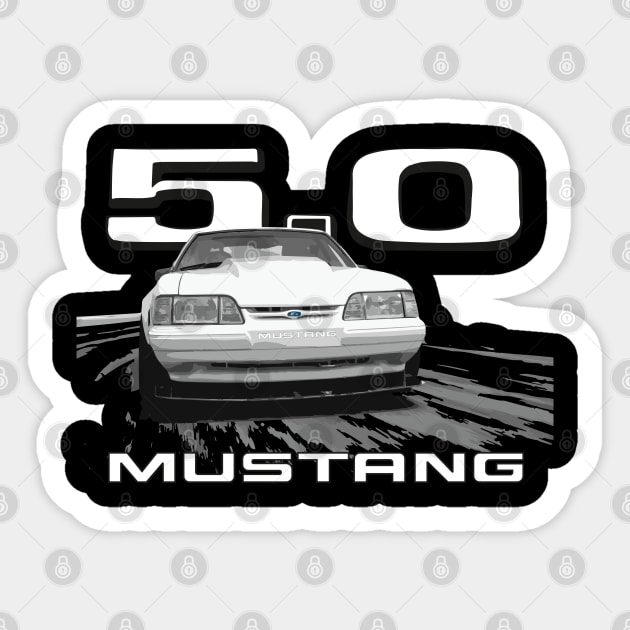 Mustang GT 5.0 LX Fox Body Notchback coupe Sticker by cowtown_cowboy